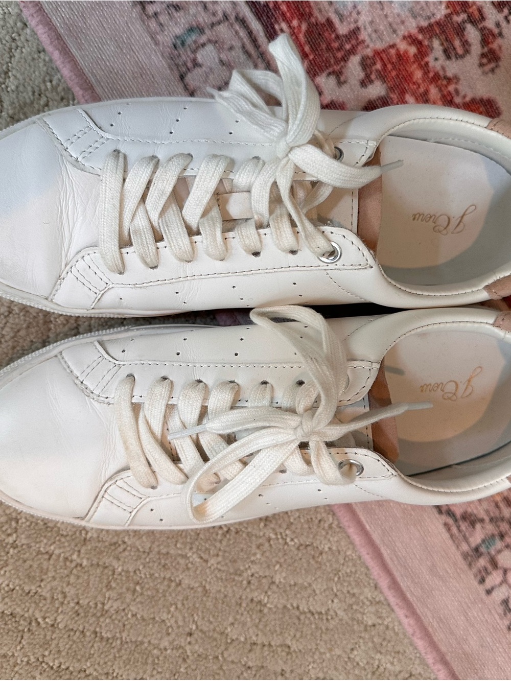 White Leather Low-Top Sneakers